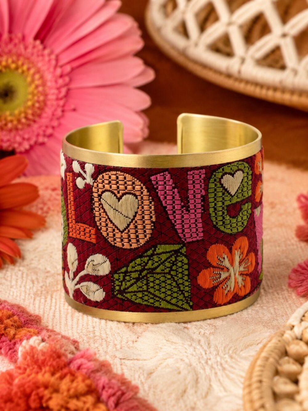 Love You So Mush Retro Hippie Mushroom Cuff Bracelet